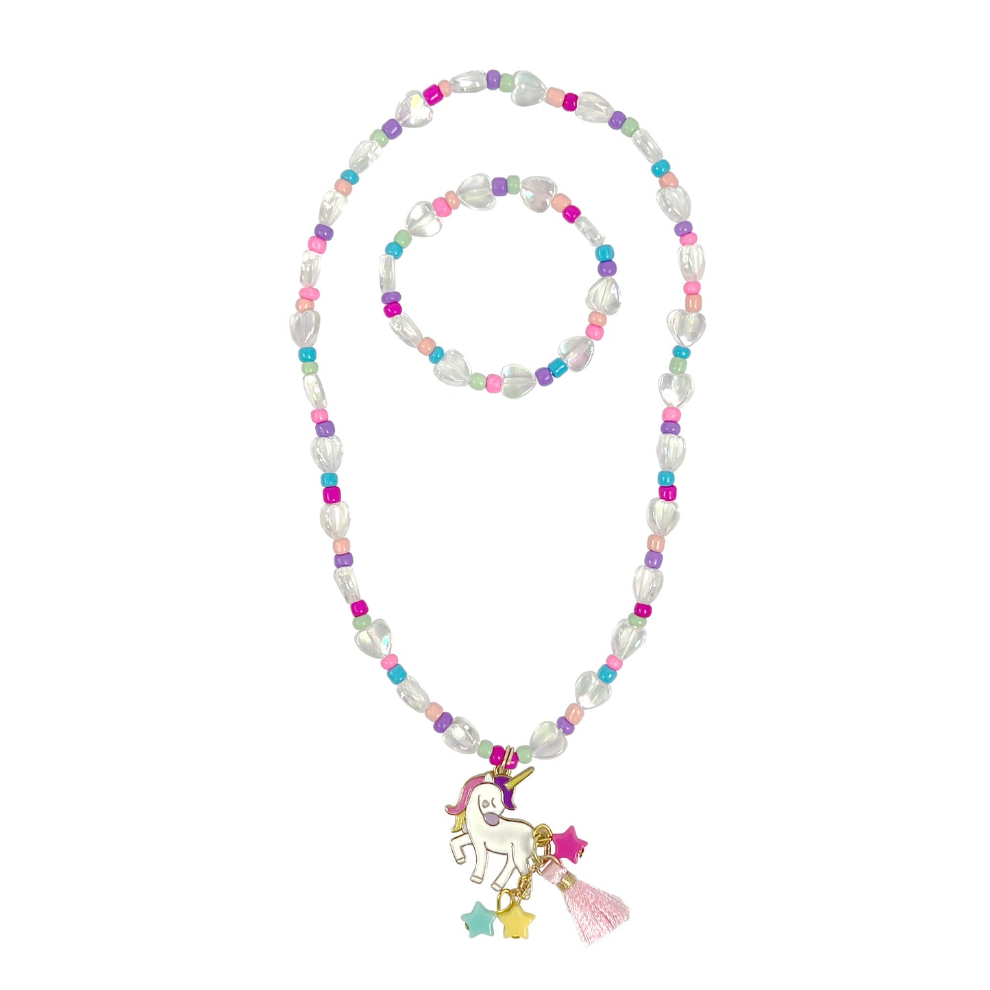 Pink Poppy Unicorn Necklace & Bracelet image 0
