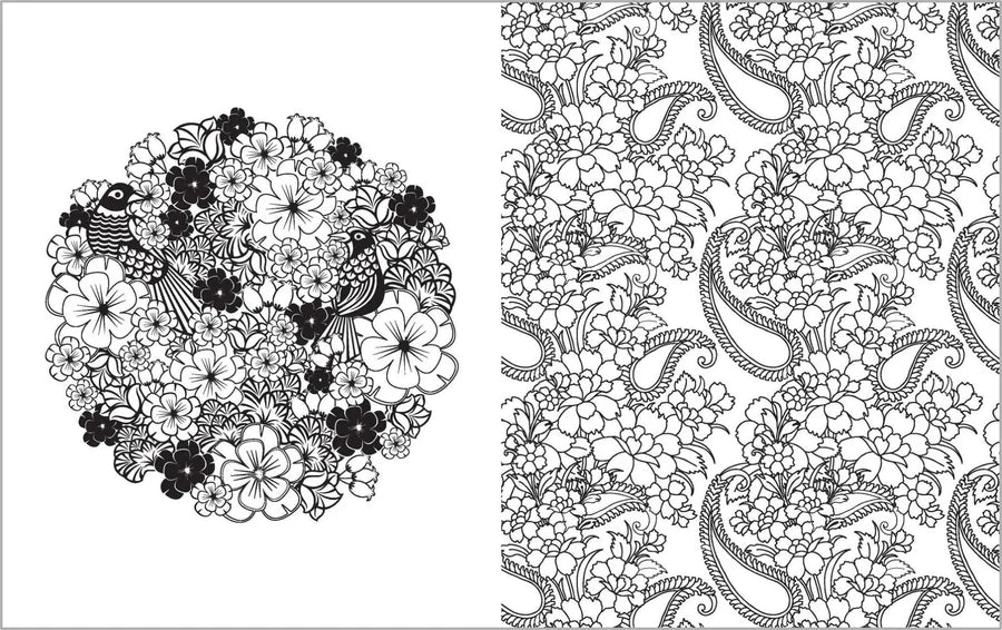 Colour Vibes - Adult Colouring Book - Botanical image 1