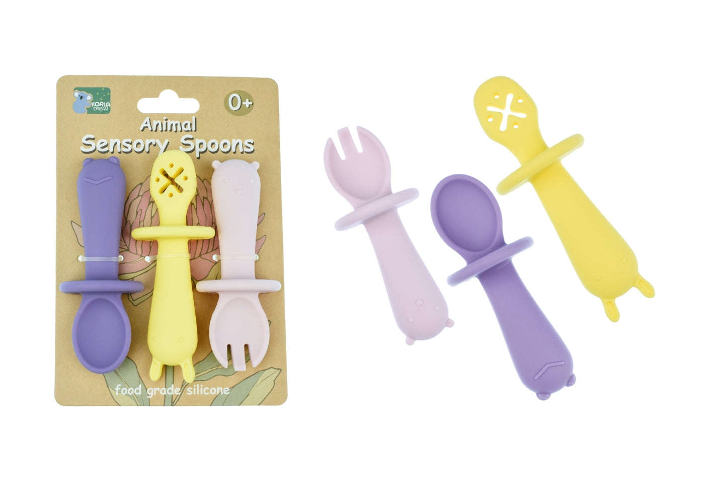 Koala Dream - Silicone Animal Sensory Spoons 3pc image 3