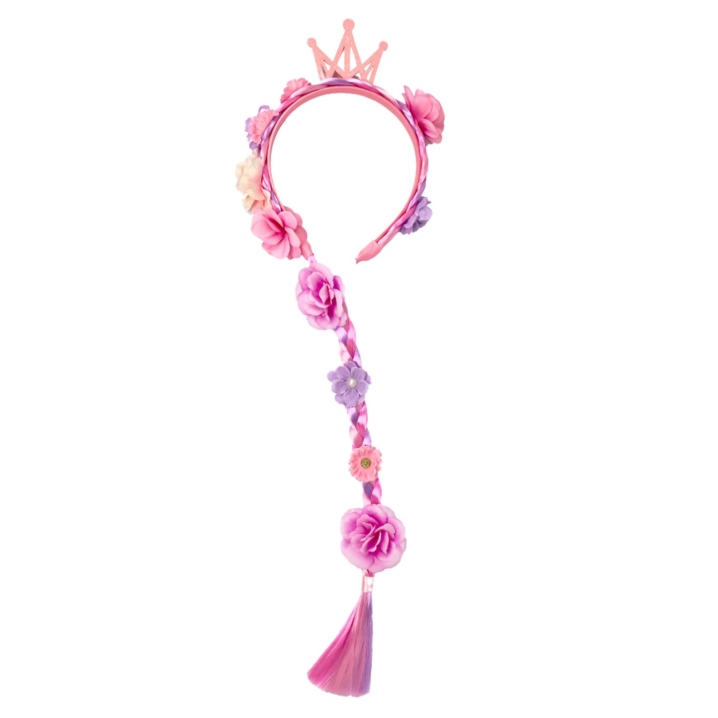 Pink Poppy Princess Braided Hair Headband image 1