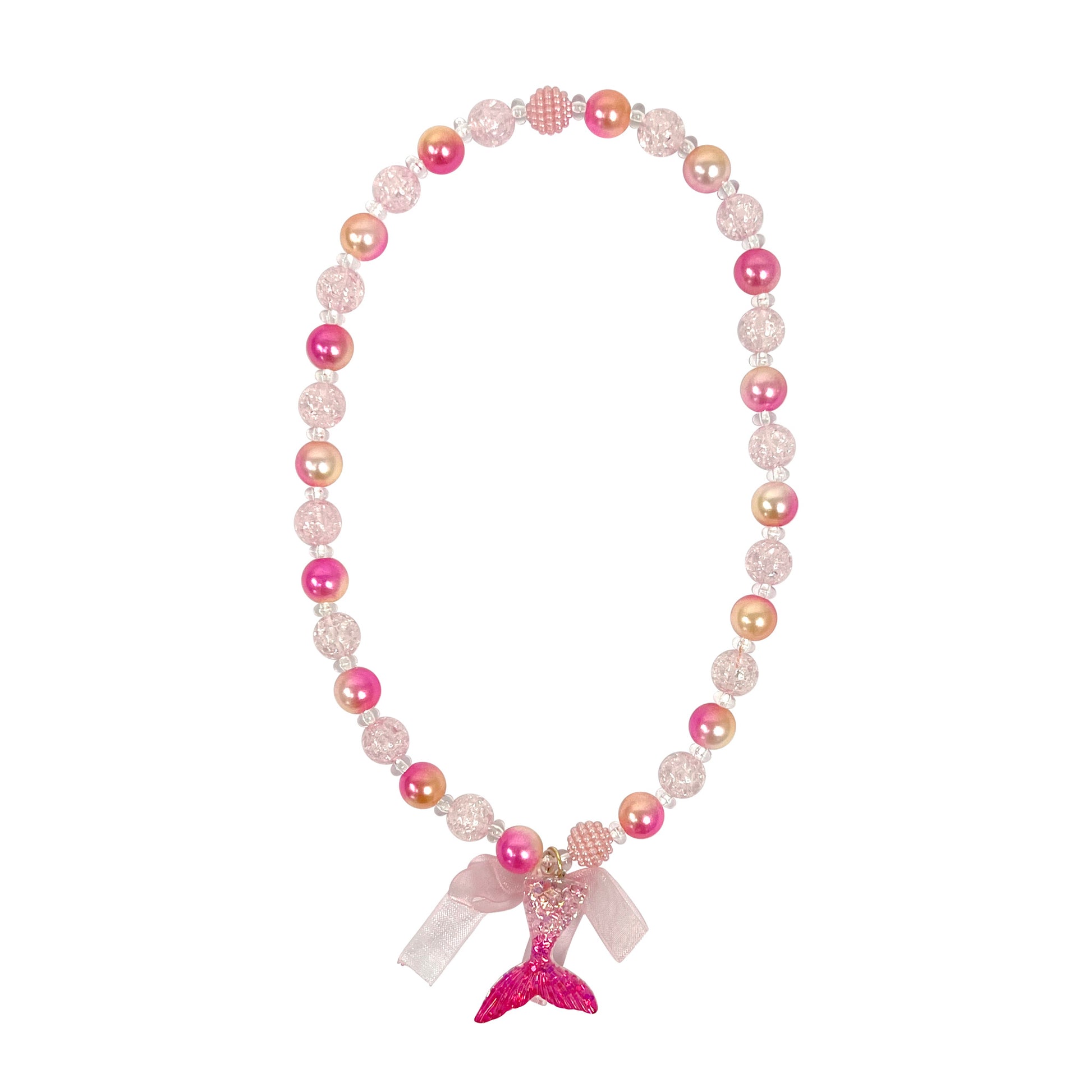 Pink Poppy Mermaid Tail Necklace image 0