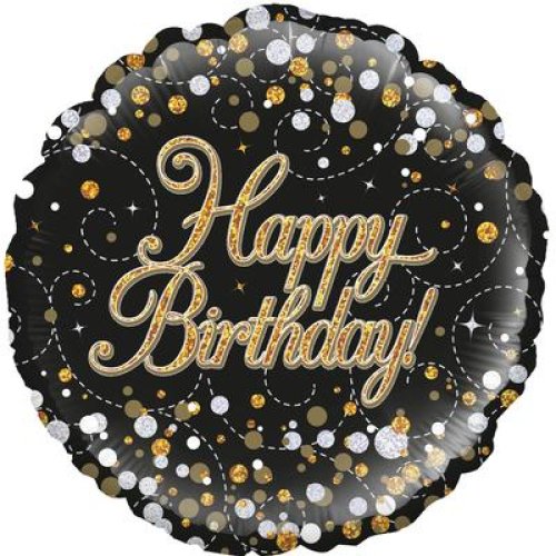 Round Happy Birthday Foil & Latex Balloon Floor Display image 0