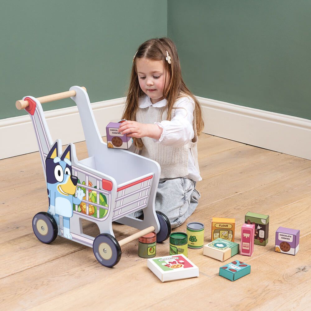 Bluey Wooden Shopping Trolley image 3