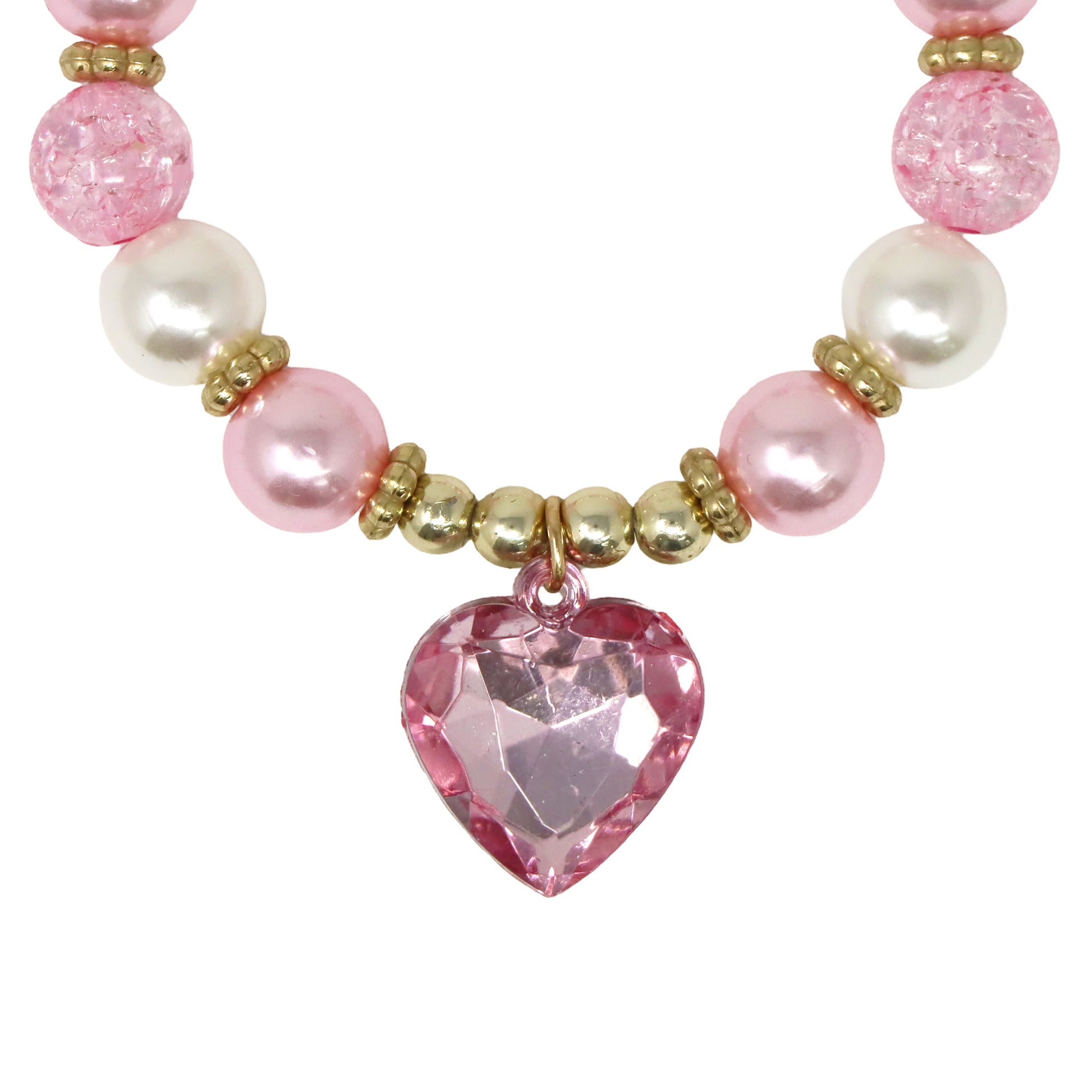 Pink Poppy Pearl Heart Necklace Set image 4