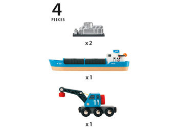 Brio - Container & Crane Wagon 4 piece image 3