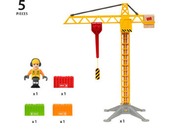 Brio - Construction Crane w Lights 5pc image 3