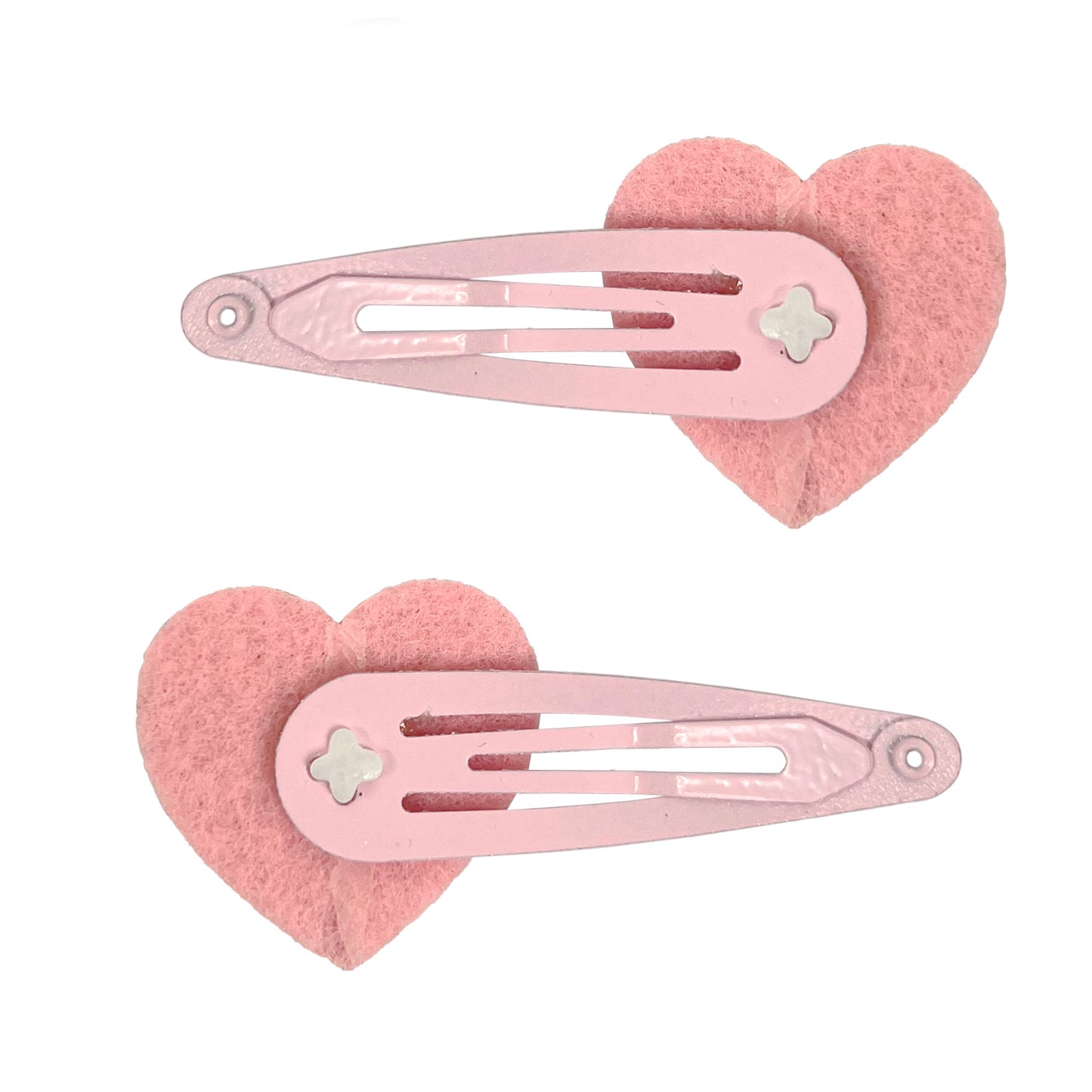 Pink Poppy Rhinestone Heart Hair Clip image 1