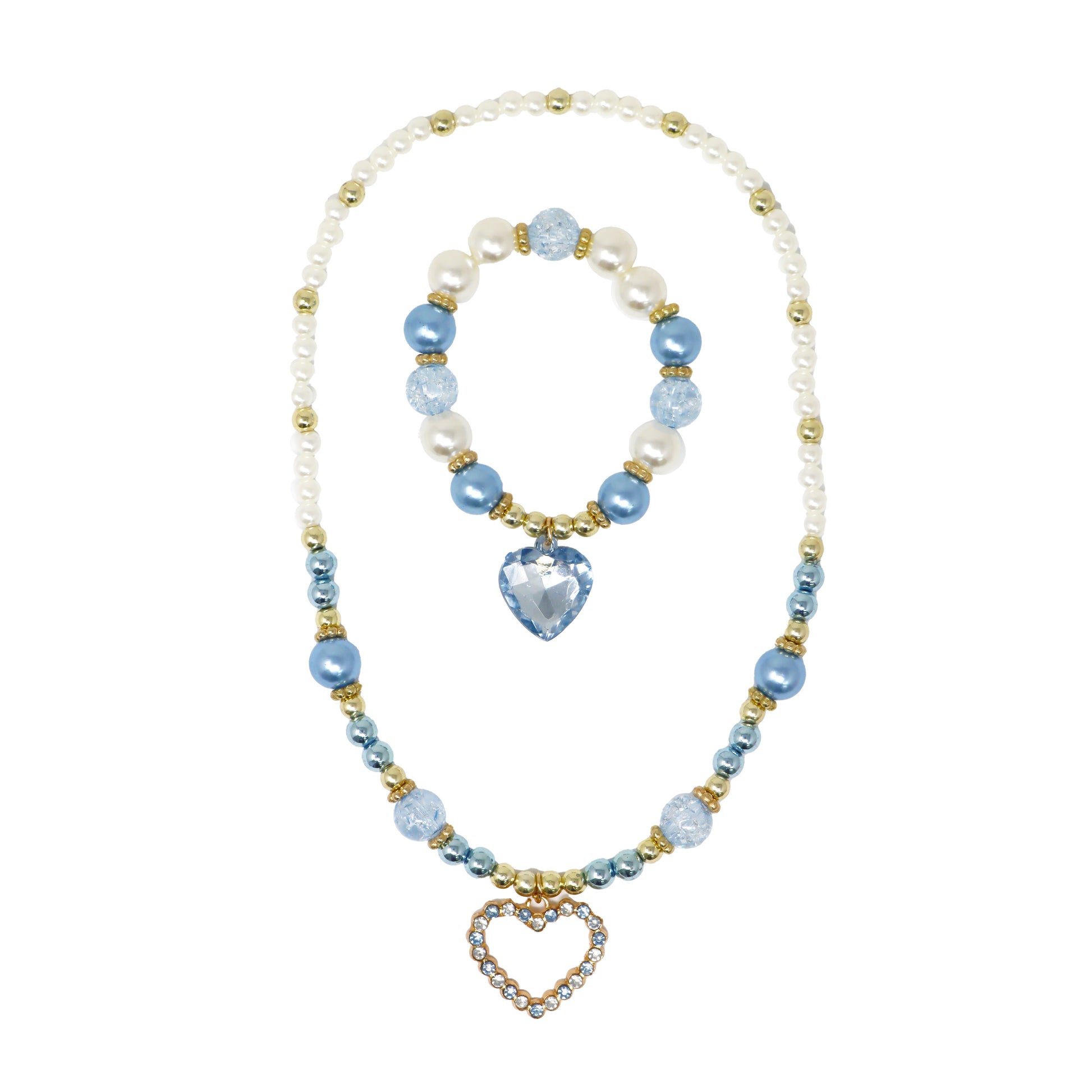 Pink Poppy Pearl Heart Necklace Set image 2