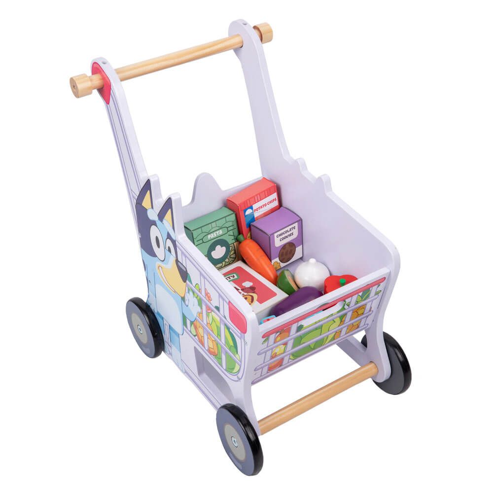 Bluey Wooden Shopping Trolley image 1