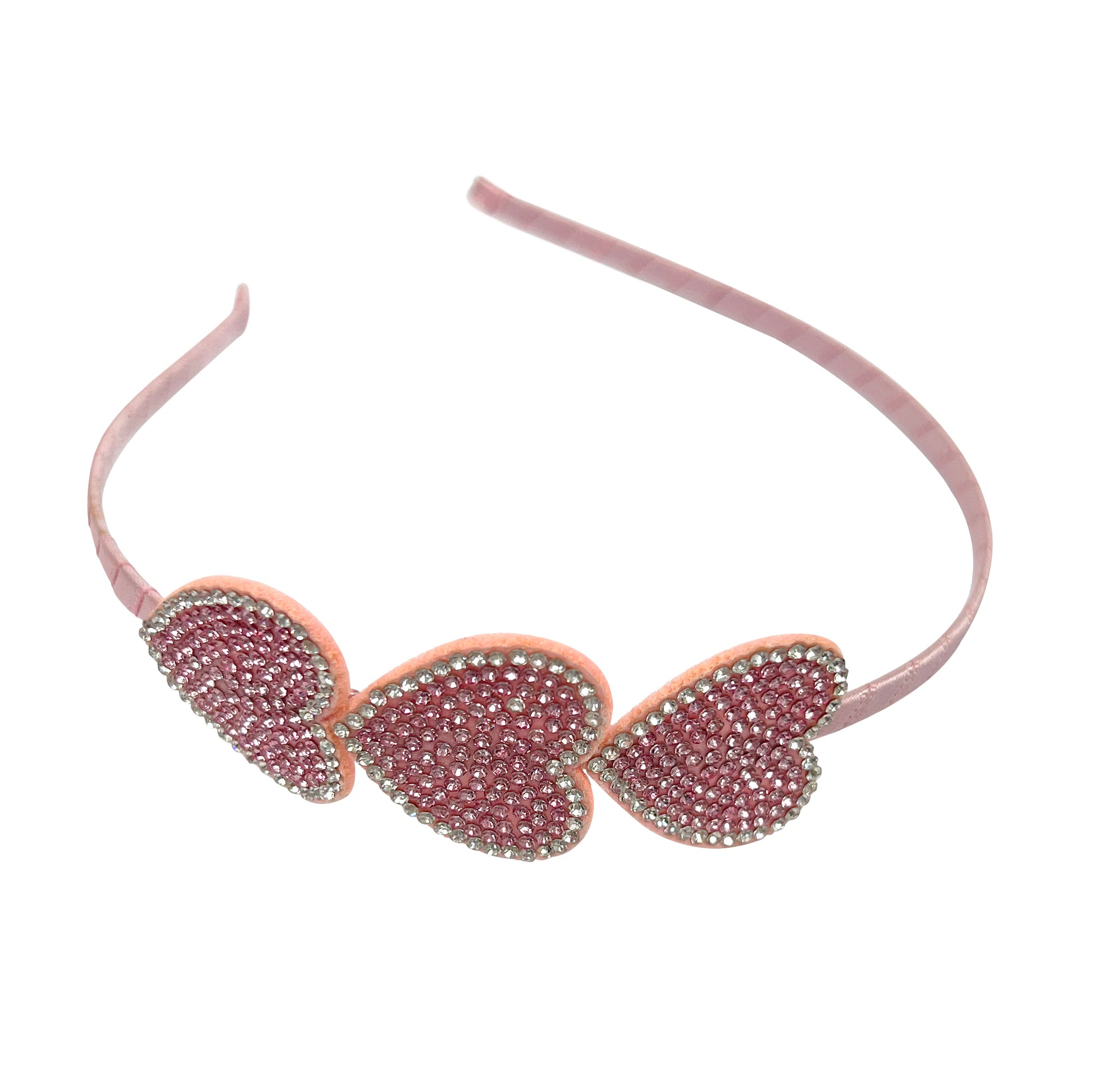 Pink Poppy Pink Rhinestone Heart Headband image 1