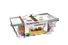Kaper Kidz - Wooden Cutting Veg with Metal Basket image 1