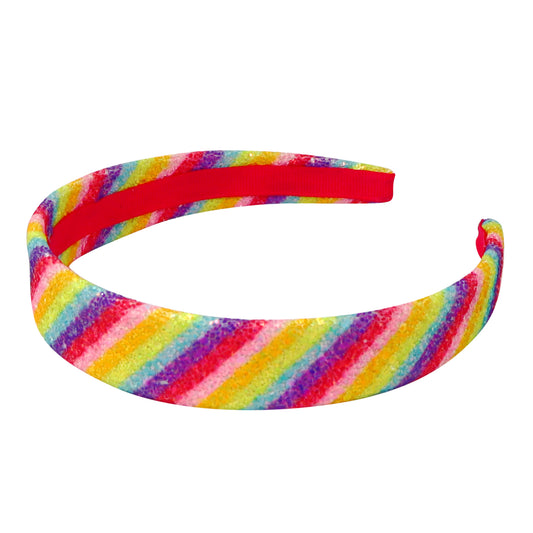 Pink Poppy Glitter Rainbow Headband image 0