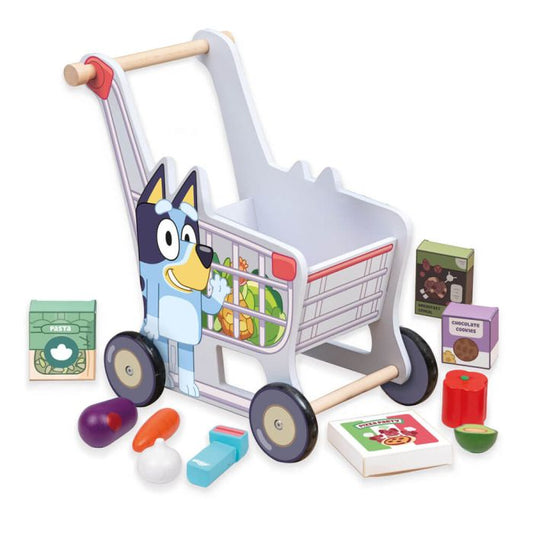 Bluey Wooden Shopping Trolley image 0
