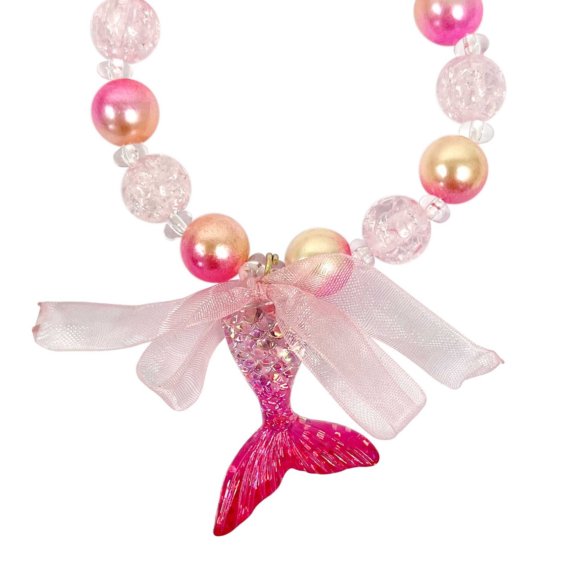 Pink Poppy Mermaid Tail Bracelet image 1
