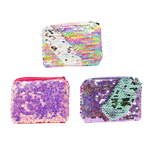 Pink Poppy Sequin Coin Purse image 0