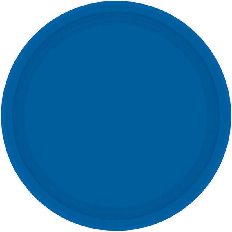 Paper Plates 23cm Round - Bright Royal Blue 20CT image 0
