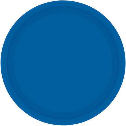 Paper Plates 23cm Round - Bright Royal Blue 20CT image 0