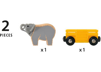 BRIO - Elephant and Wagon 2 pieces image 2