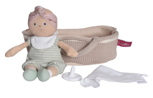 Green Outfit Baby with Knitted Carry Cot image 0