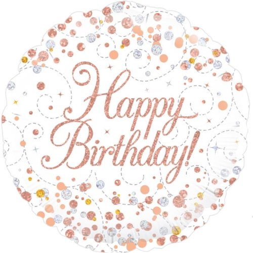 Round Happy Birthday Foil & Latex Balloon Floor Display image 1