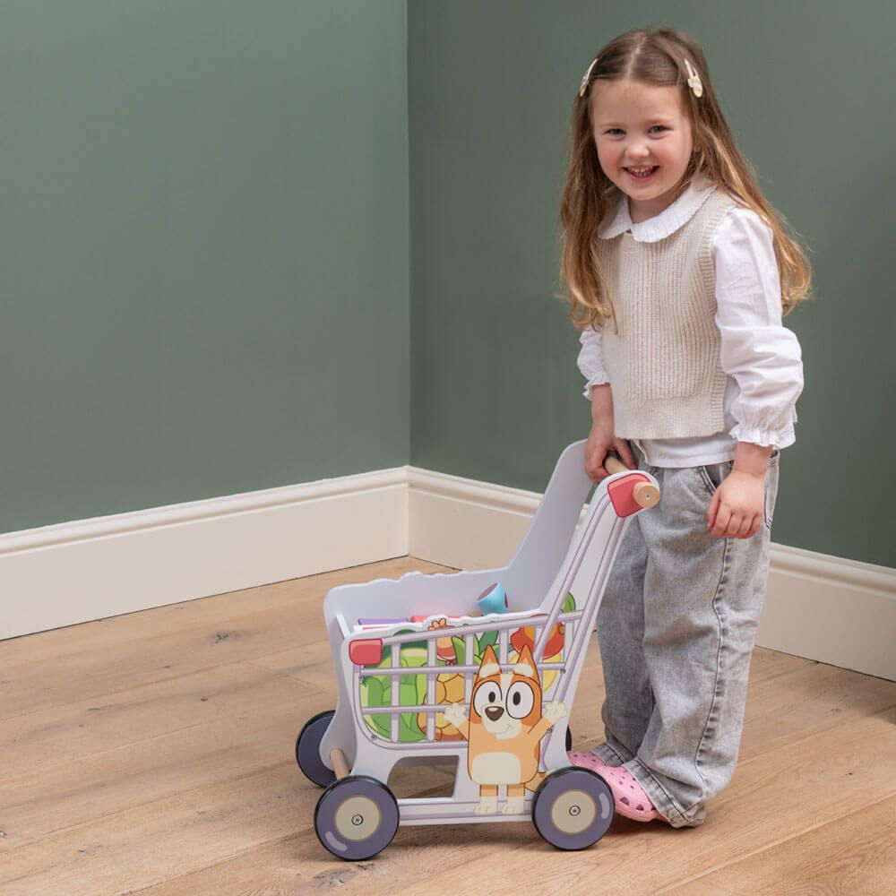 Bluey Wooden Shopping Trolley image 4