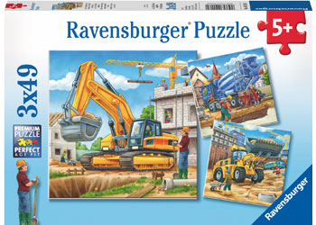Ravensburger - Construction Vehicle Puzzle 3x49 piece image 0