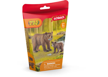 Schleich - Grizzly Bear Mother with Cub image 1