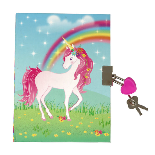Pink Poppy Unicorn Lockable Notebook image 0