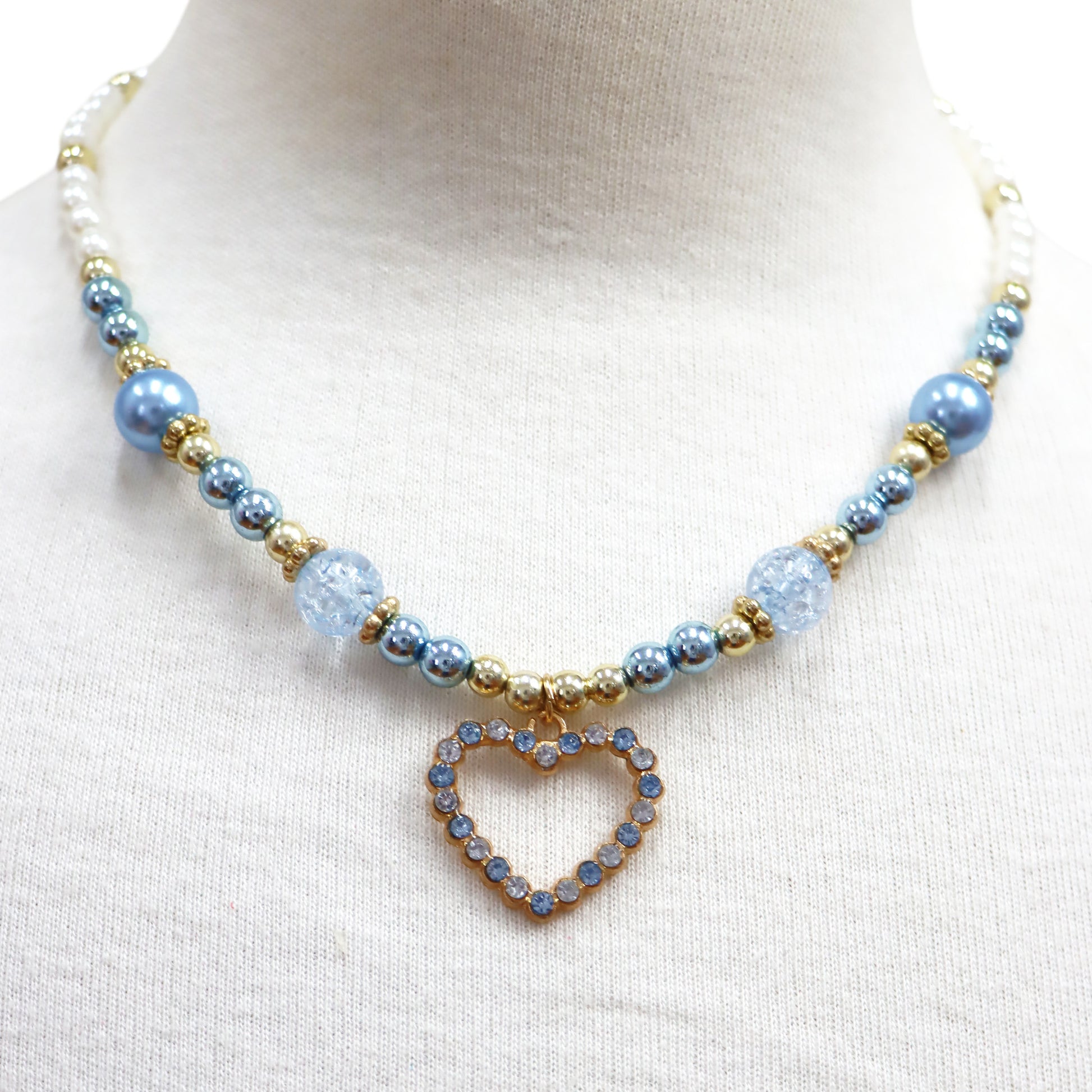 Pink Poppy Pearl Heart Necklace Set image 9