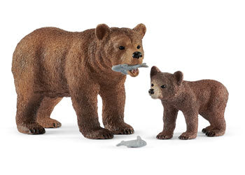 Schleich - Grizzly Bear Mother with Cub image 0