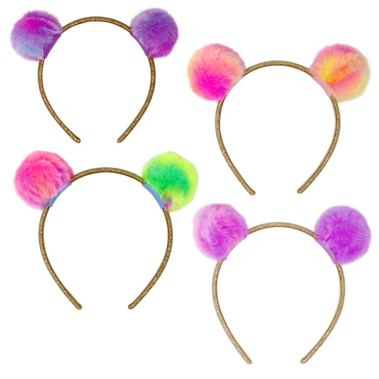 Pink Poppy Fluffy Pom Pom Headband image 0