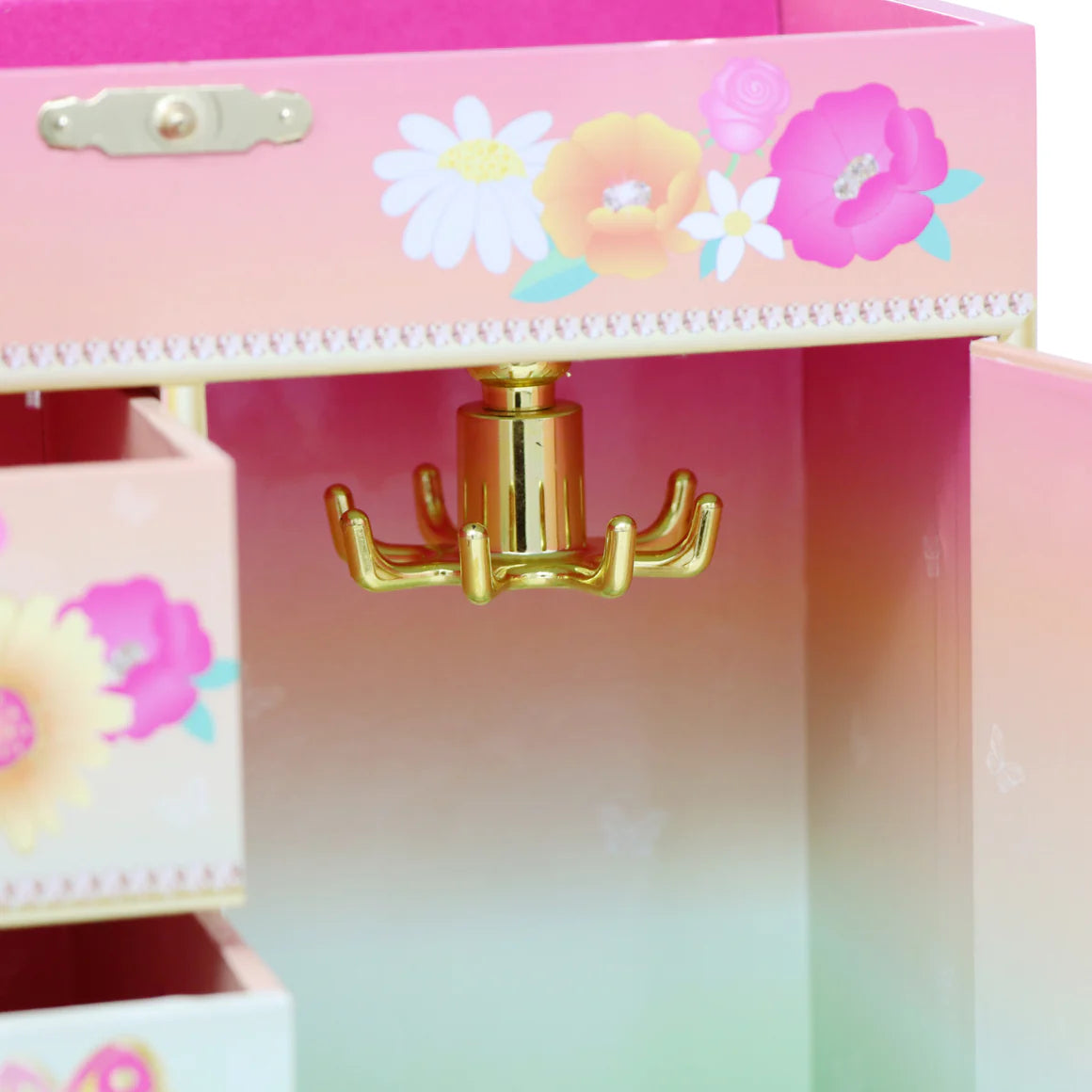 Pink Poppy -Rainbow Butterfly Large Music Box image 3