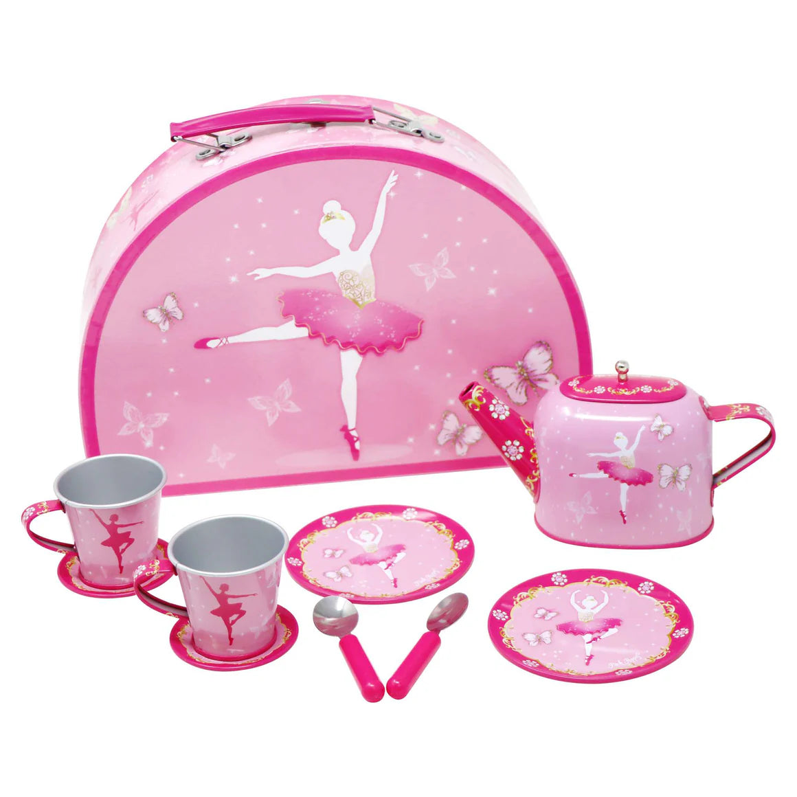 Pink Poppy - Butterfly Ballet Tin Tea Set image 0