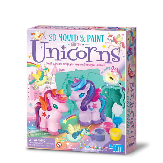 4M - Mould & Paint - 3D Glitter Unicorns image 0